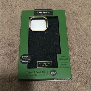 Kate Spade Black Crystal Pavé Case for iPhone 16 Pro
